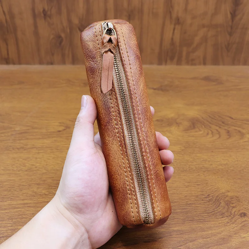 Tan Stationery & Office Supply - Kotak Pensil Kulit Sapi Retro yang
