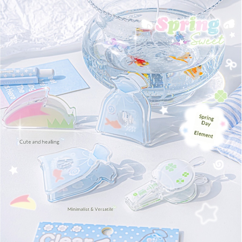 RosyPosy Klip Akrilik Transpar - Binder Clip Assorted ulasan dan harga