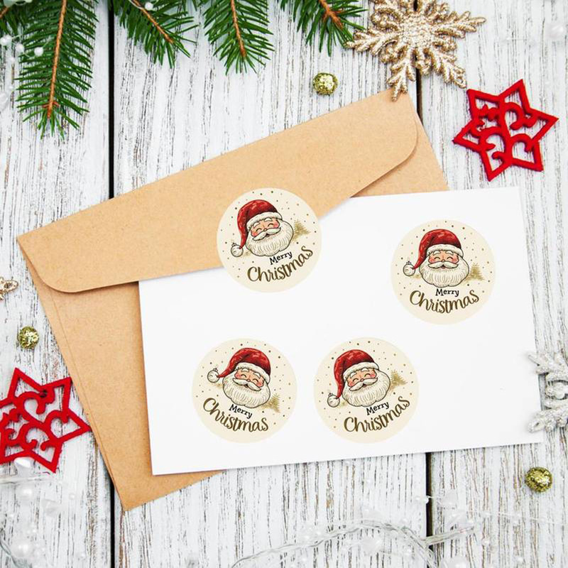 500pcs/Roll Stiker Santa Claus - Sticker Label Roll ulasan dan harga