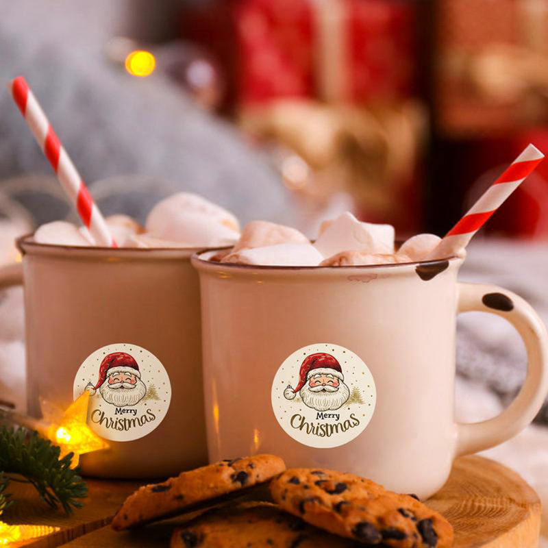 500pcs/Roll Stiker Santa Claus - Sticker Label Roll ulasan dan harga